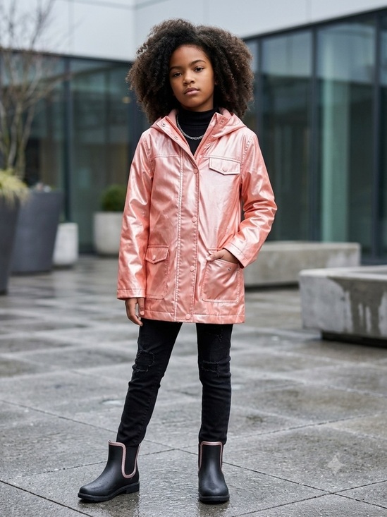 Joe Fresh Other - 2088 - Joe Fresh Shiny Pink Hooded Raincoat